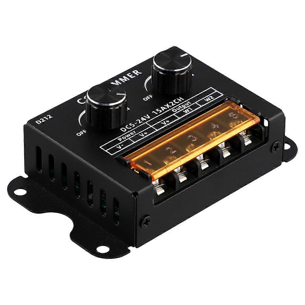 LED-Controller DC 5-24 V 15 A Dimmer CCT Dual-Farbtemperatur LED-Streifen-Controller LED-Leuchtkasten-Schild