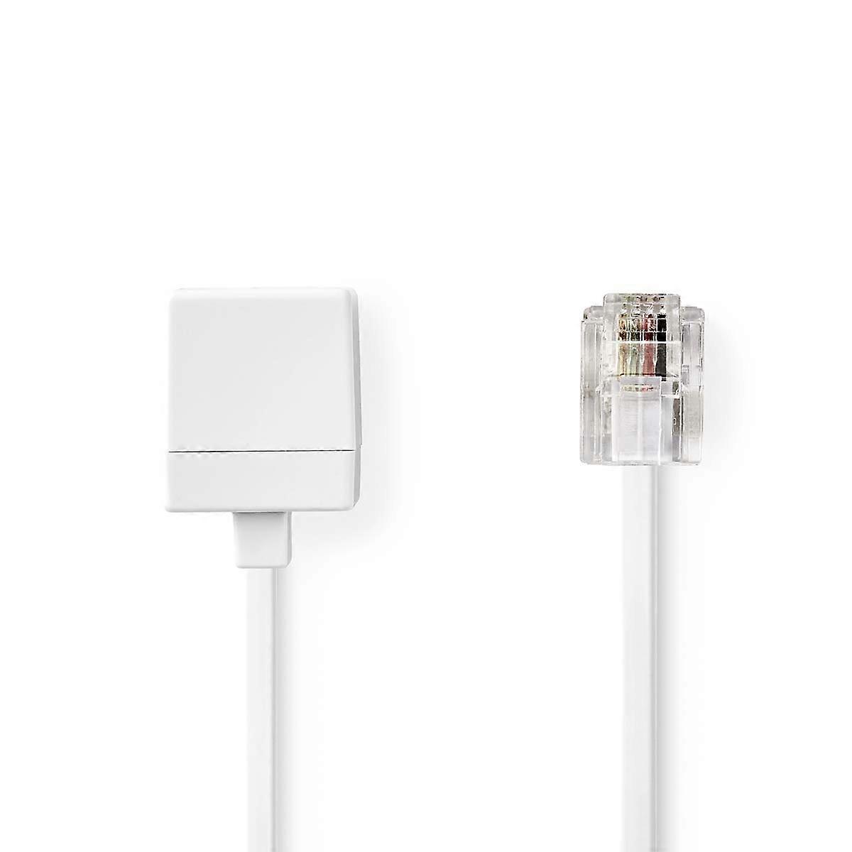 Telecom Extension Cable | RJ11 Male | RJ11 Female | 10.0 m | Cable Design: Flat | Plating:
