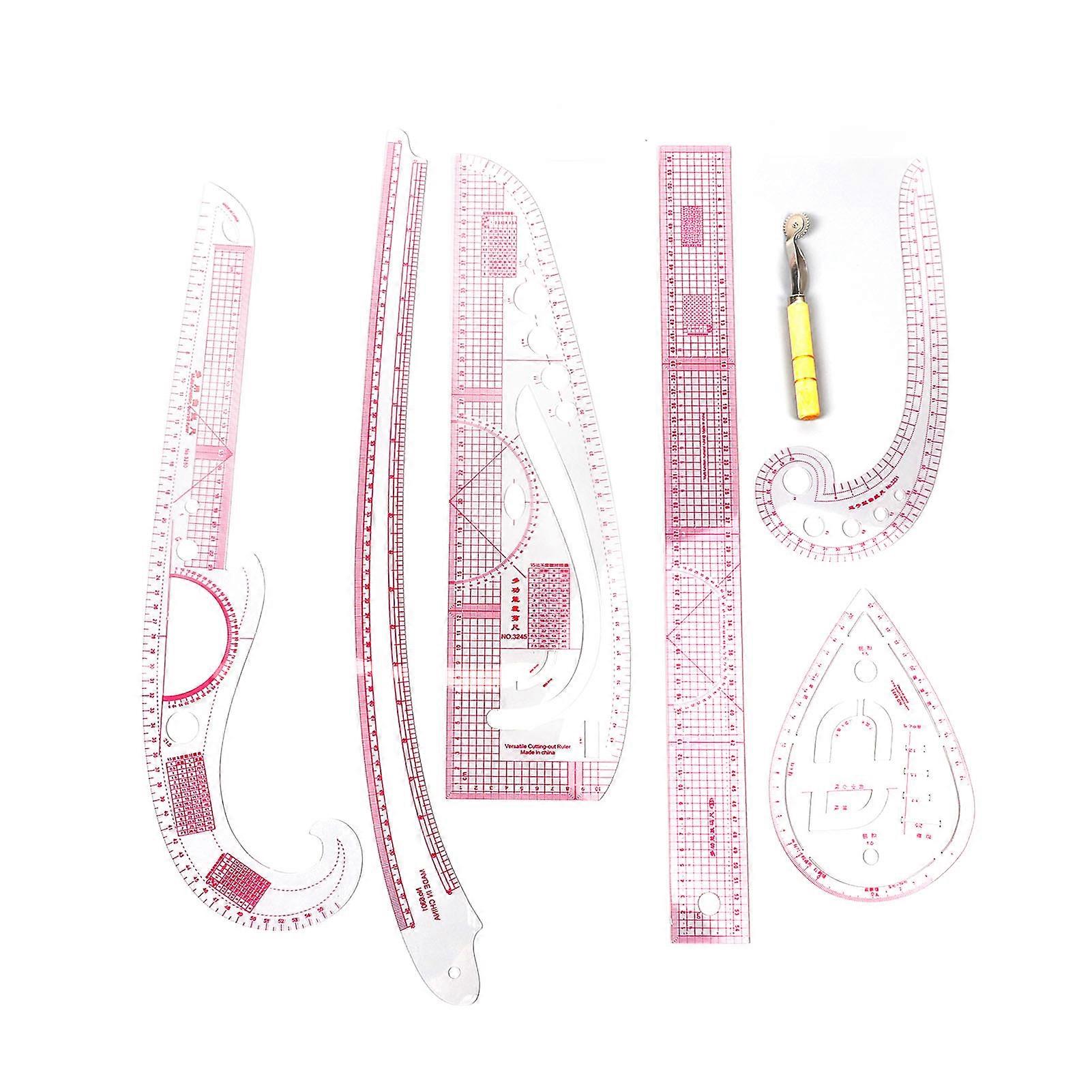 7pcs French Curve Ruler Set High Accuracy Complete Tools Sewing Rulers Set with Scale for Beginners Tailors Pattern Making