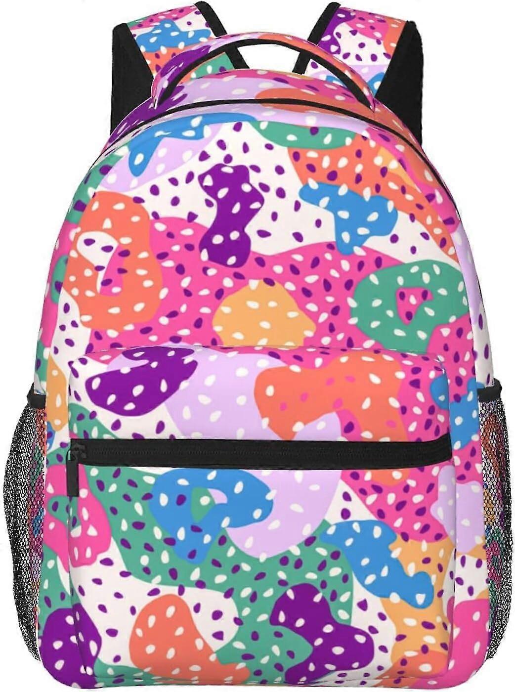 Abstrakt gepard päls ryggsäckar skolryggsäck för pojkar barn flickor justerbar rem vattentät 16 tums skolbokväska utomhus dagsryggsäck presenter