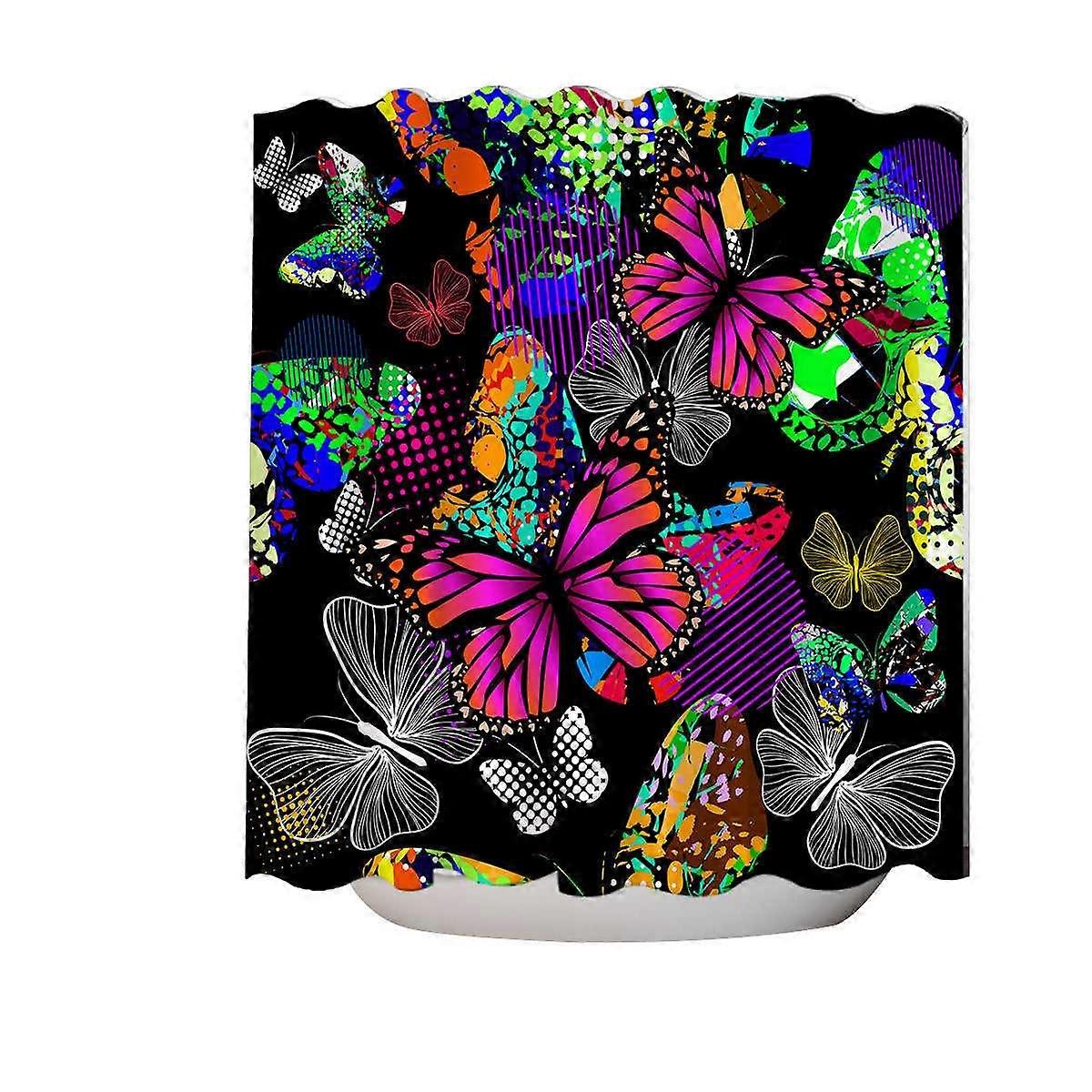 A Riot of Colorful Butterflies Shower Curtain