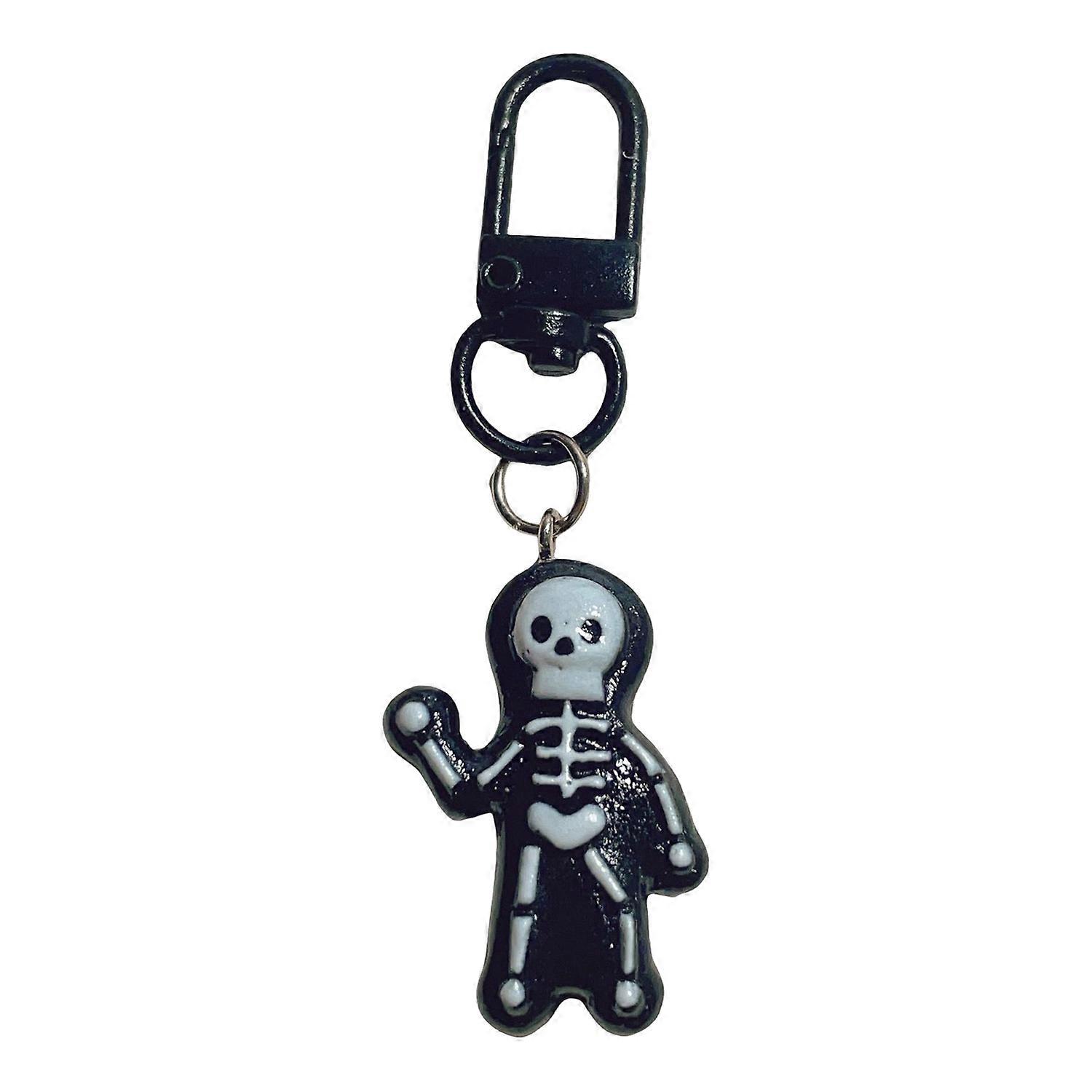 Cartoon Halloween Keychain Resin Skeleton Ghost Witch Pumpkin Keyring Hanger Pendant Halloween