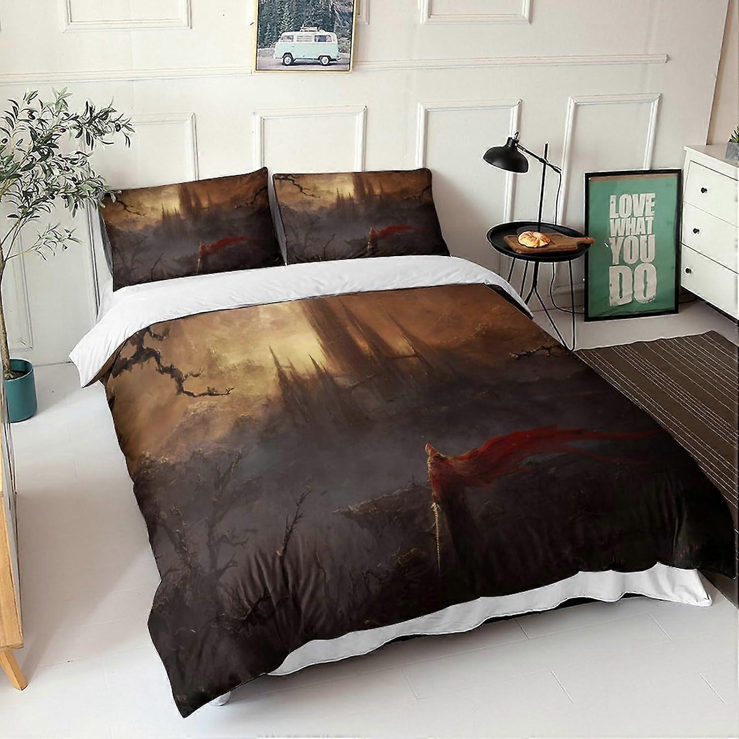 مجموعة مفروشات من الألياف الدقيقة من قطع المناظر الطبيعية غطاء لحاف المناظر الطبيعية غطاء لحاف مع سحاب - أطقم أغطية لحاف مطبوعة مع Ta 135 * 200 سم