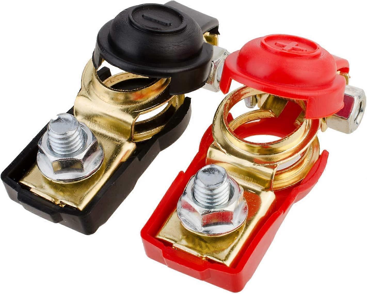 Nirvana Battery Lug Battery Terminals Battery Connectors, Battery Switch for Boat/Truck/Car/Van, Red and Black, Positive and Negative (1 Pair)