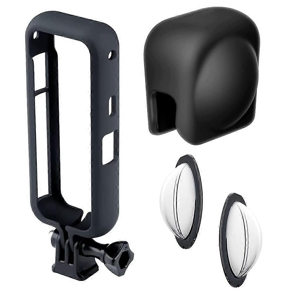 3-IN-1 Lens Cap Protector + Protection Frame + Lens Guards for Insta 360 X3 Sports Camera Protector Set Anti-scratch