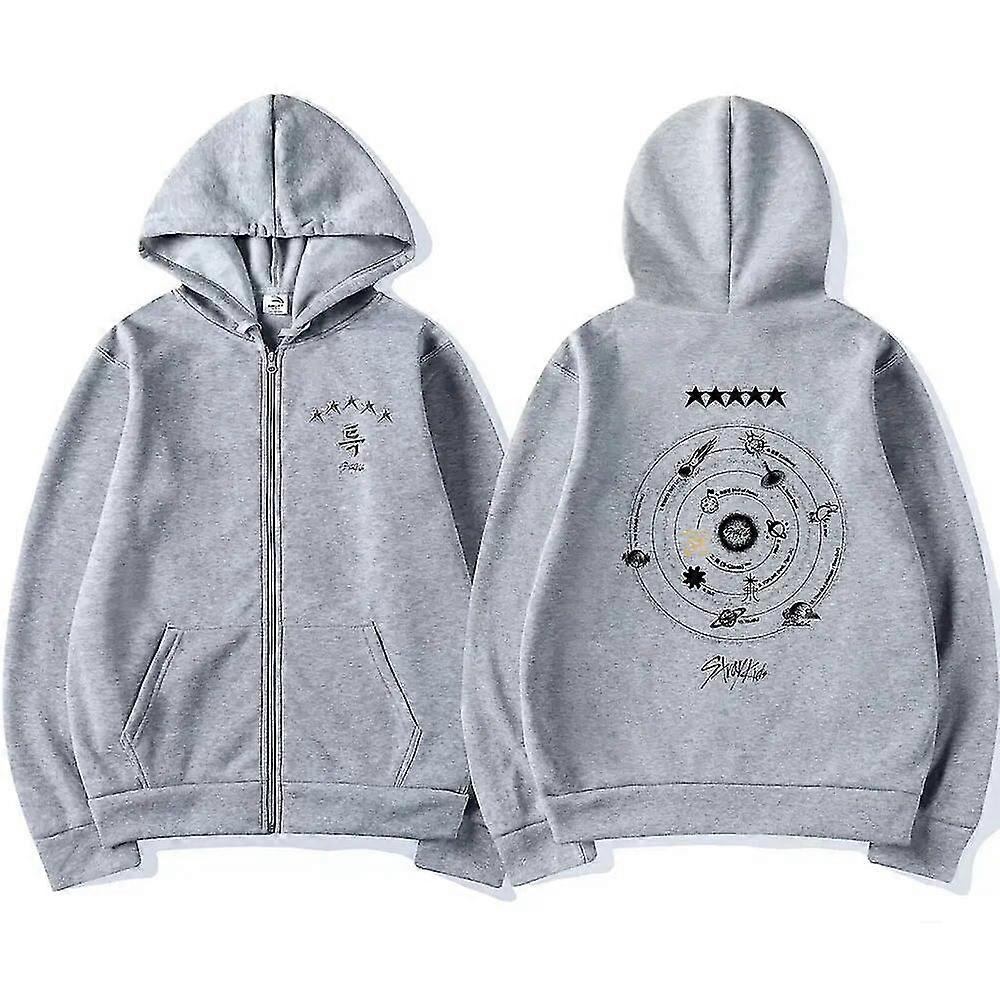 Korean Stray Kids 5 Star Art Music Album Zipper Hoodie Men Women