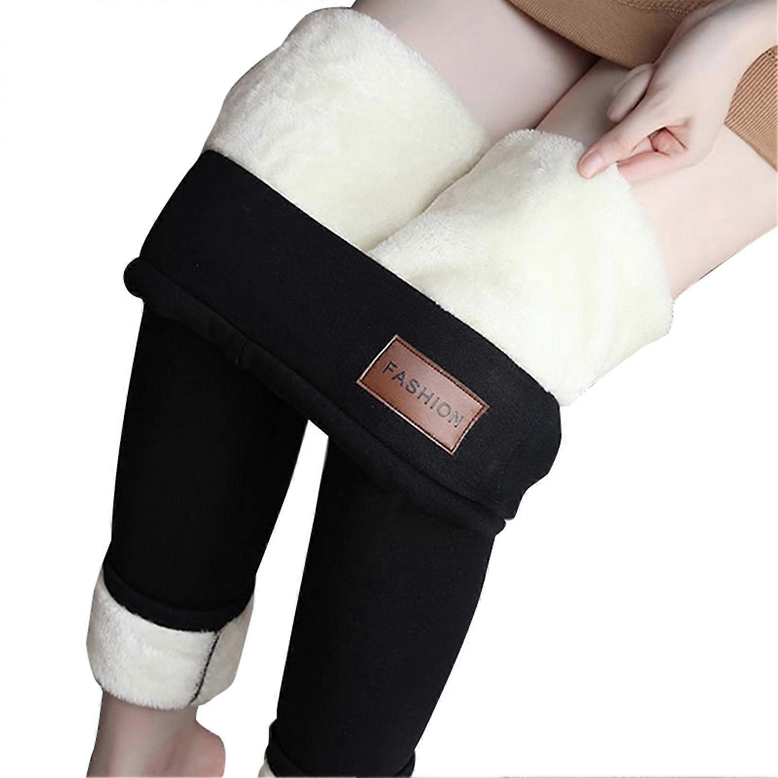 Fleece Lined Leggings High Waisted Winter Warm Comfortable Full Length Slim Leggings For Women