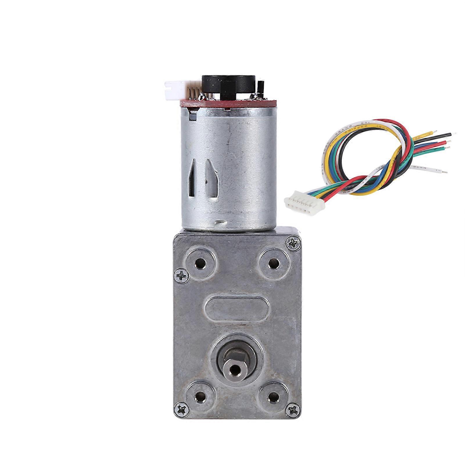 DC 12V Geared Motor High Torque Reduction Motor with Encoder Srong Self locking(100RPM)