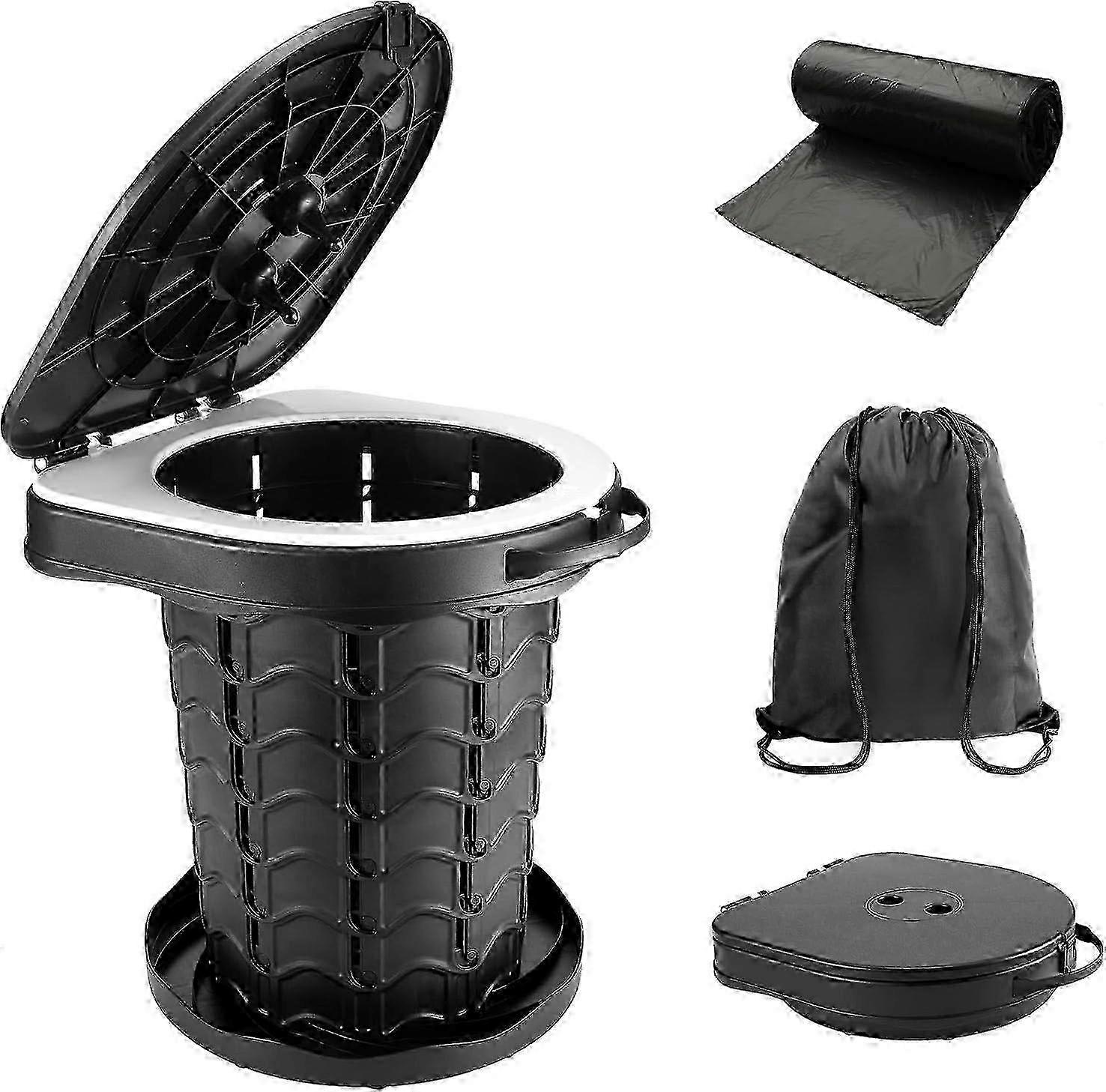 Retractable Portable Toilet Camping Toilet - Adjustable Height Camping Toilet Portable Potty For Camping, Car, Travel, Boat, Beach, Tent And Emergency