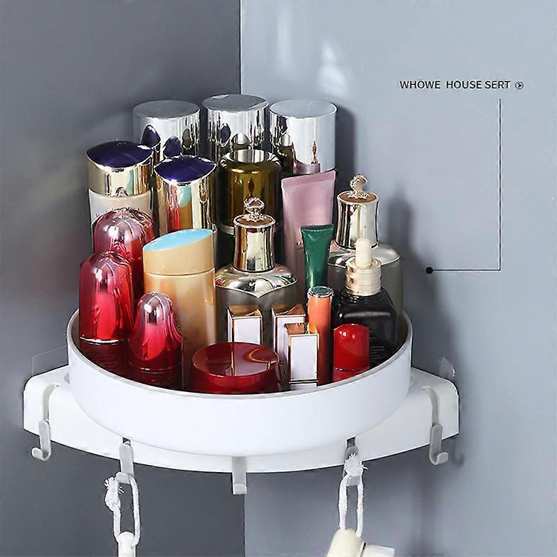 Corner Storage Rack Rotatable Self-Adhesive Convenient Storage Organizer For Bathroom Kitchen