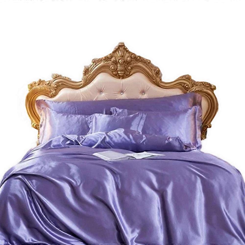Biancheria da letto viola chiaro Us King Size 3 pezzi raso copripiumino Set copripiumino in poliestere