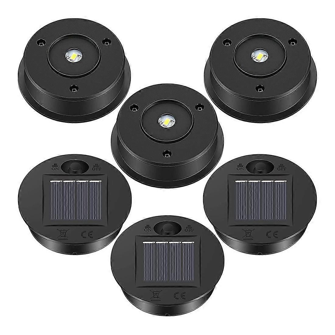 6 stk. solcellelamper, reservedeler til solcellelykter med topp 7 lumen, LED-solcellepanel, lyktelokklys