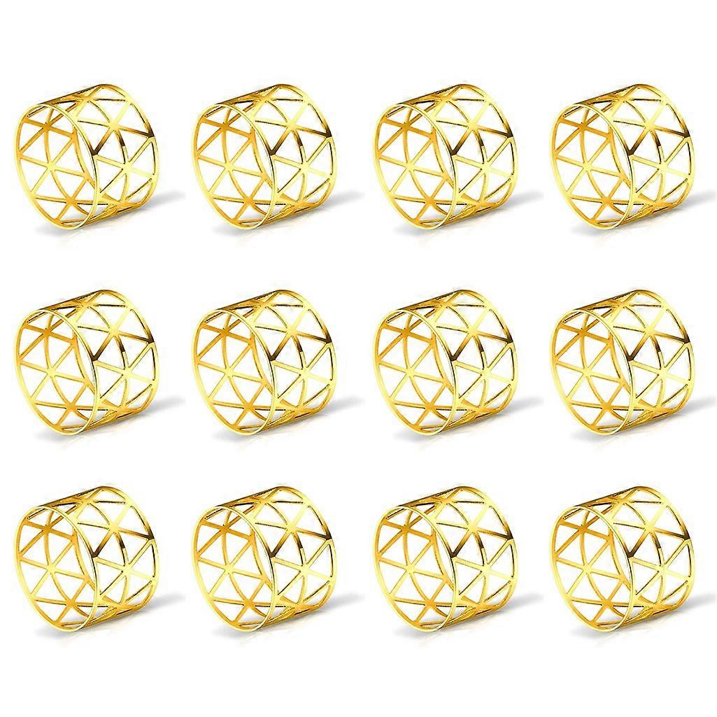 12 Pcs of Round Mesh Napkin Ring Holder, Table Set Suitable for Casual or formal Occasions and Wedd