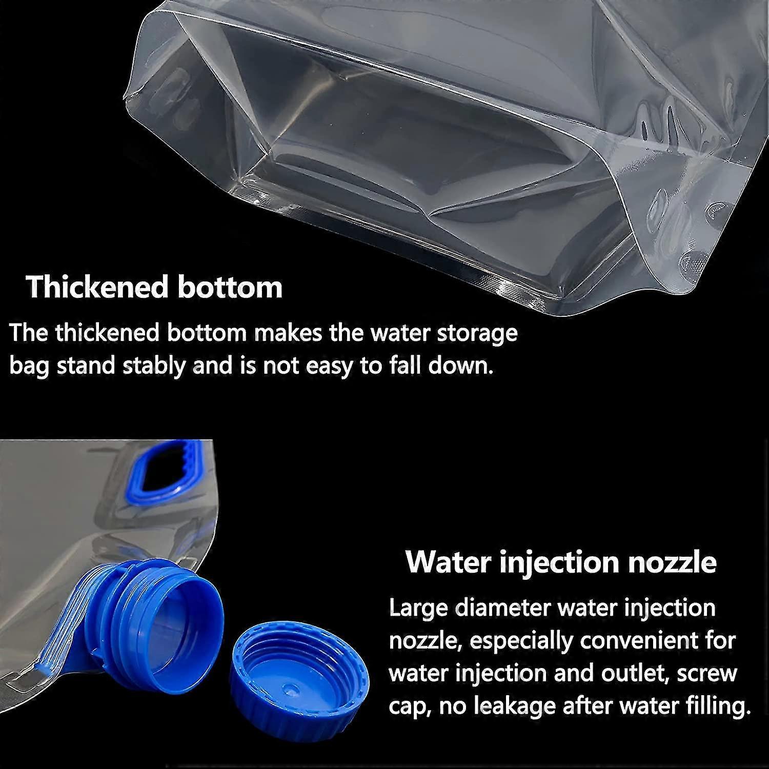 2pcs Foldable Water Bag, Water Canister Portable Water Bladder For Camping Hiking Picnic