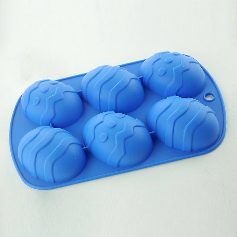 6 Cup Egg-Shaped Silicone Bun/Muffin Mould - Non Stick Tray Baking