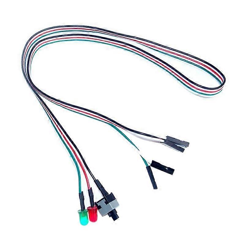 50cm On/Off/Reset 2 Switch LED Light ATX PC Computer Motherboard Power Cable
