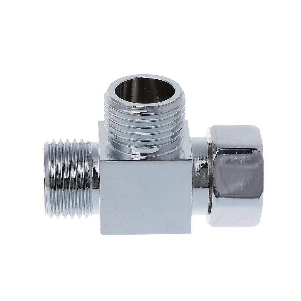 1/2" 3Way Diverter Hose Fitting for T Shape Adapter Bath Tee Connector Chrome-pl