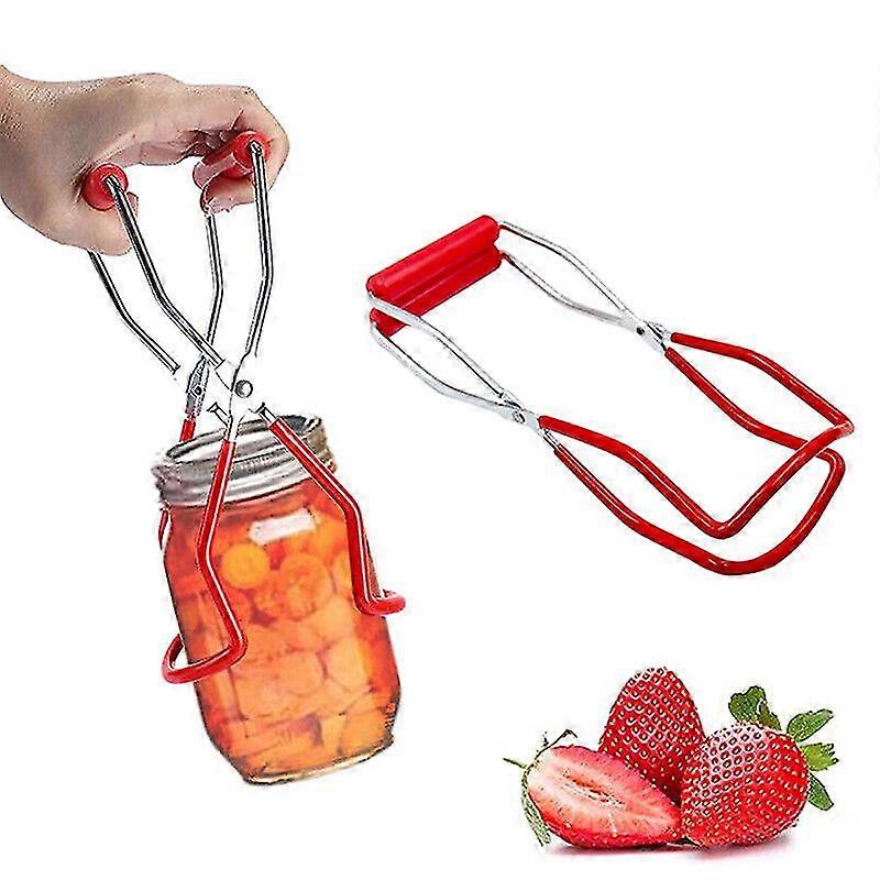 Canning Jar Lifter Tongs Jar Lifter With Grip Handle Anti-slip Clip (red)(1pcs)