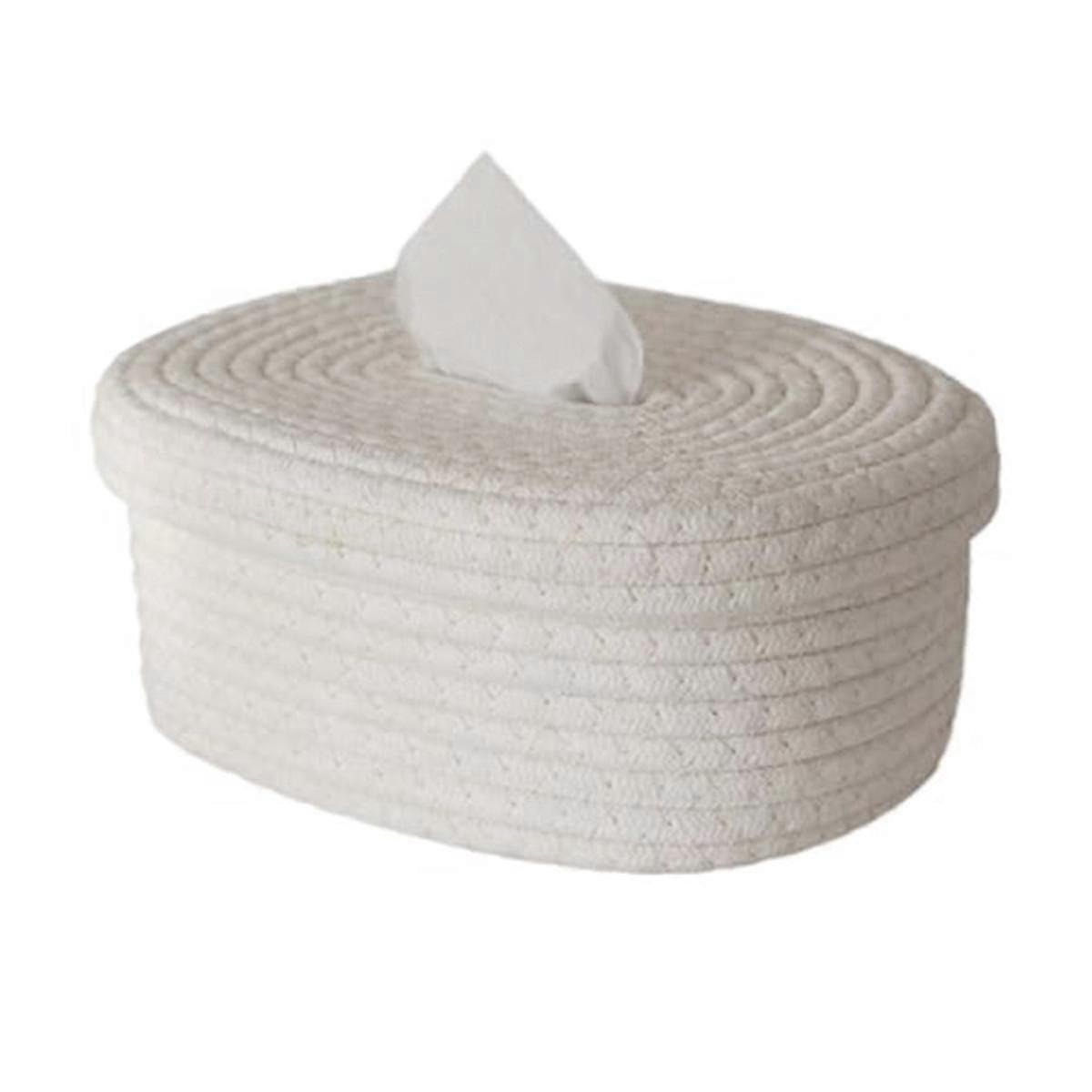 Tissue Box Cover Square Tissue Holders Cotton Rope Covers Rectangular Tissue Box Cute Accessories Decorative Organizer B