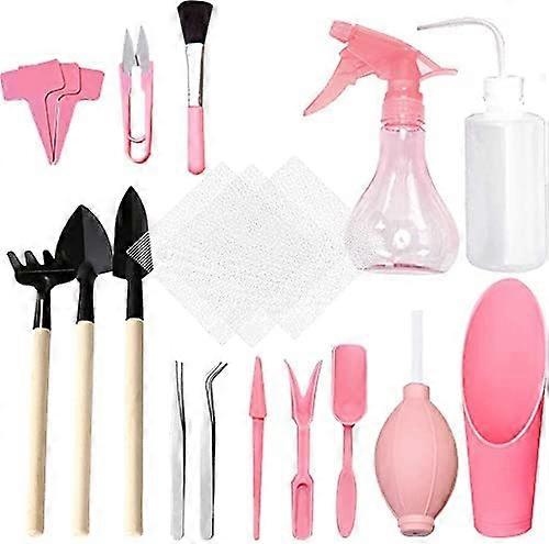 Mini Gardening Tools for Succulent Plants,16pcs(Pink)
