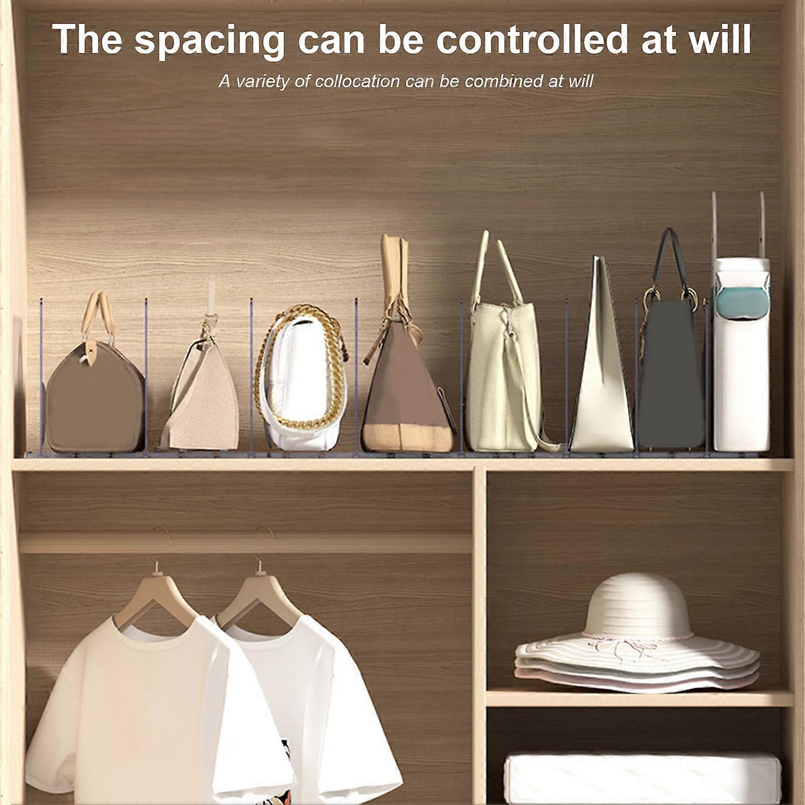 Clear Shelf Divider 2/3/4 Grids Save Space Easy to Install Clear ...