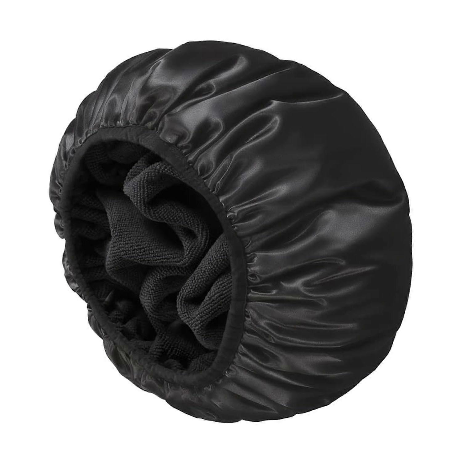 (Black) Reusable 3-layer shower cap