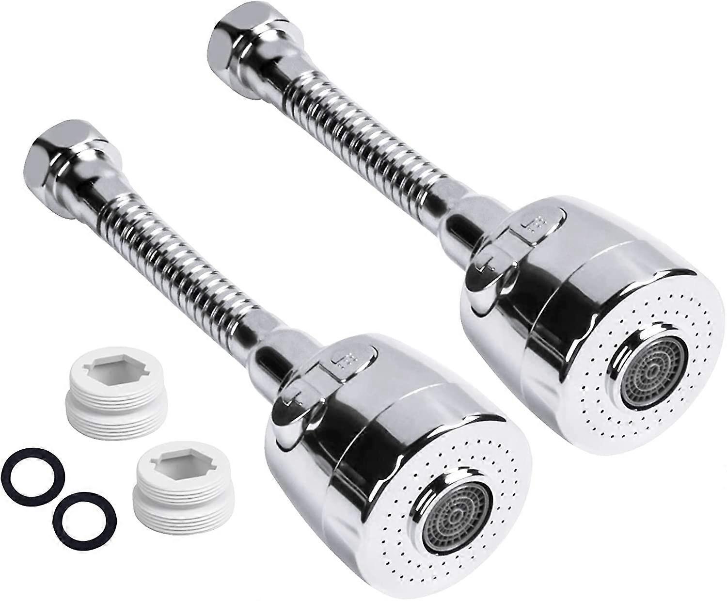 2 Pack Water Swivel Faucet, Flexible Water Saving Splash-Proof Faucet Sprayer 2 Gear Adjustable