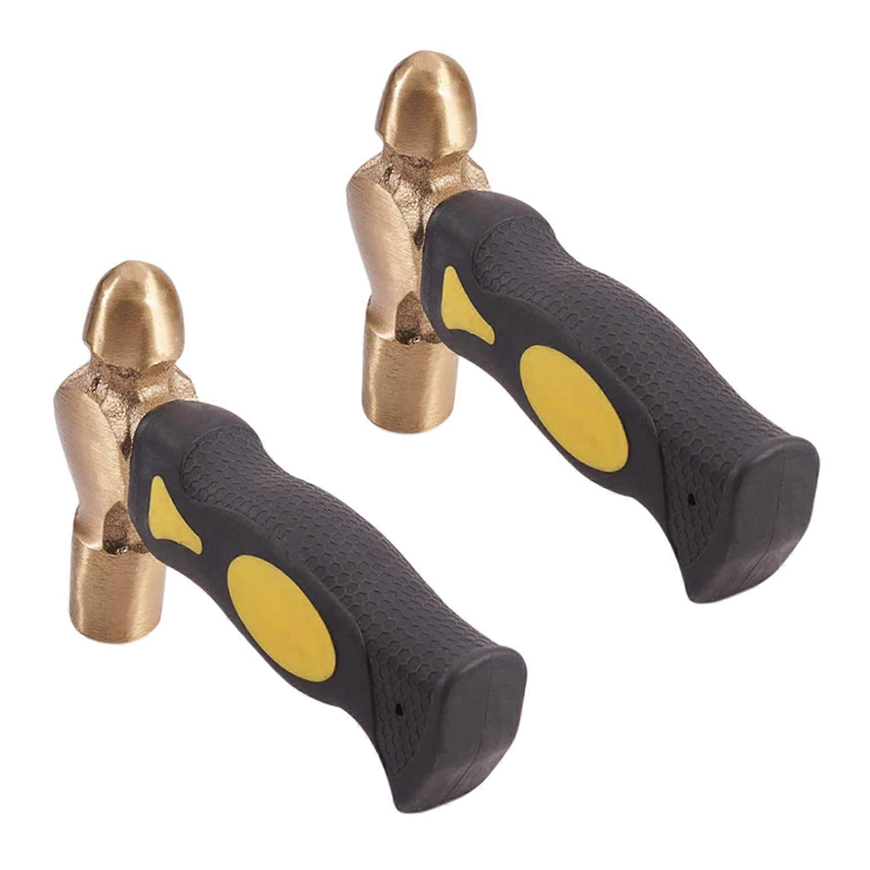1Lb Brass Metal Stamping Hammer Double-Face Mallet Heads Brass Hammer