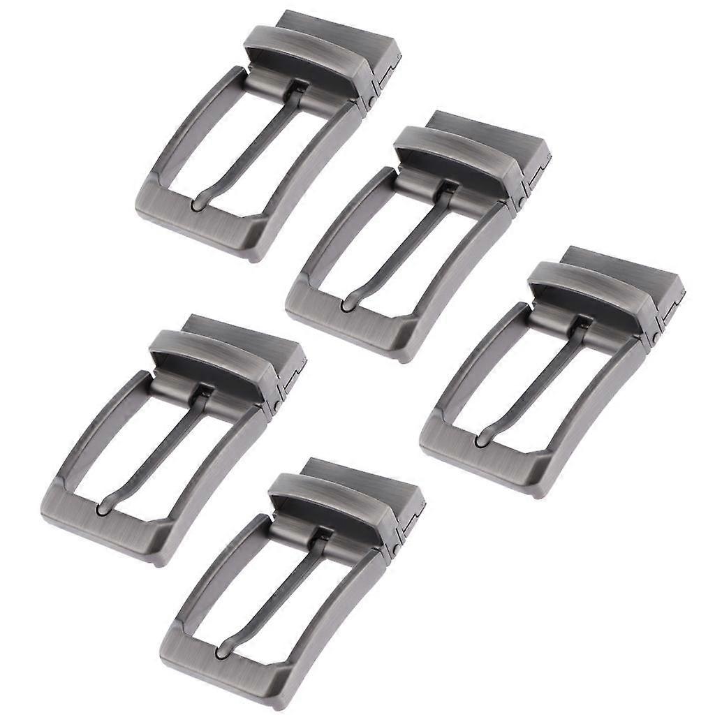 5pcs Mens Antique Belt Buckle Single Prong Rectangular Pin Buckle Reversible