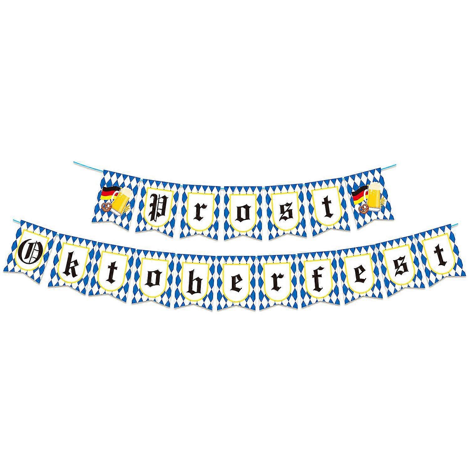 Set Of 2 Oktoberfest Latte Art Decorations, Oktoberfest Banner Paper