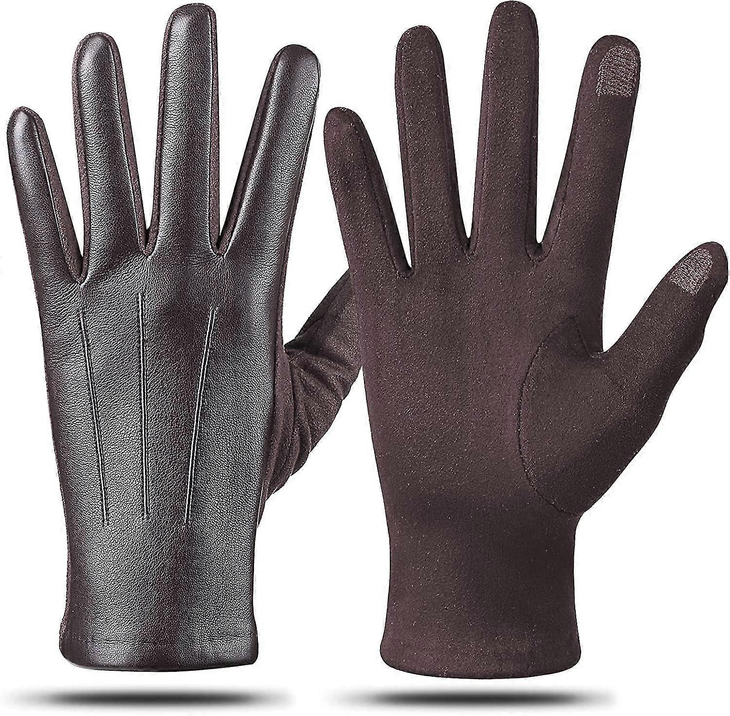Winter Fashion Leather Gloves For Men. With Touch Screen Texting Finger Wool