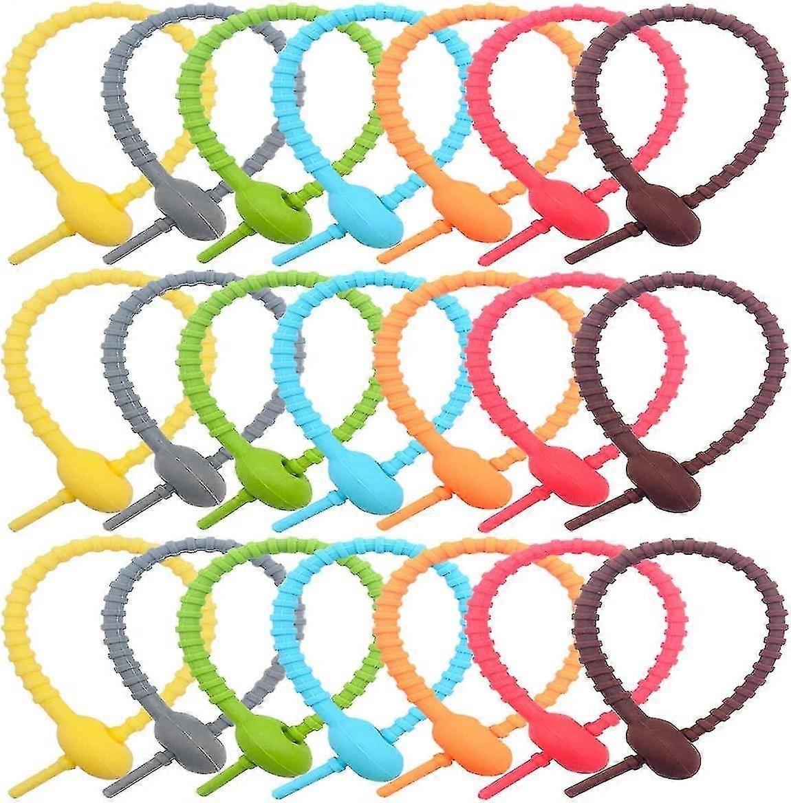 جينيو سيليكون تويست العلاقات ، كابل الحبل يلتف منظم الإدارة ، جميع الأغراض حقيبة ختم مقاطع ، ربطة عنق الخبز القابلة لإعادة الاستخدام ، موفر الطعام ، الأشرطة ثعبان المنزلية