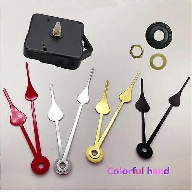 10szt DIY kwarcowy zegar ścienny zestaw ruchu wałek mechanizmu wrzeciona 6mm naprawa zamiennik zegarek 6mm kolorowa ręka z hakiem