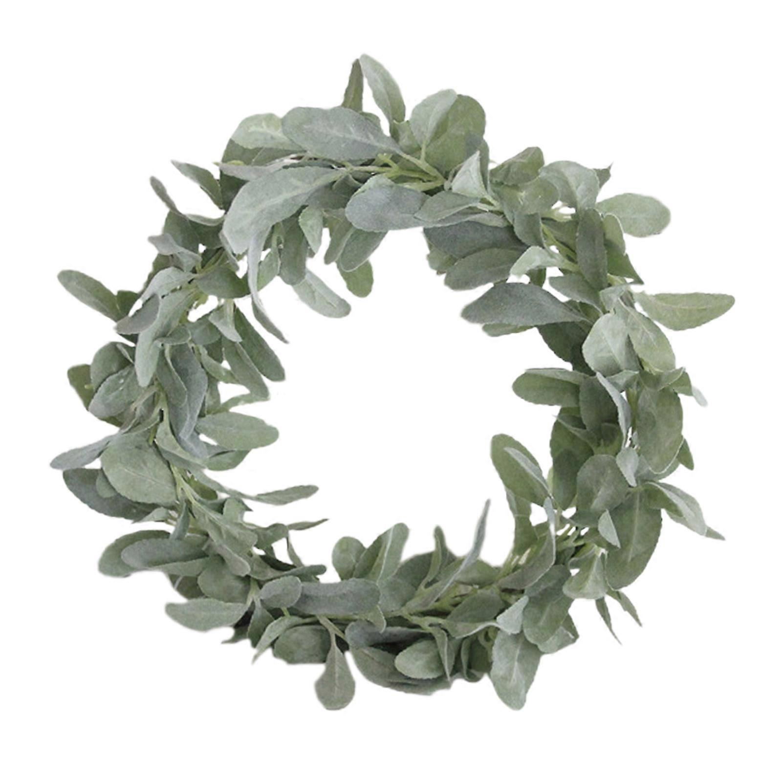 Artificial Flocked Rabbit Ear Leaf Garland Rabbit Ear Leaf Wreath