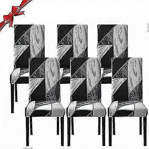 6 חתיכות כיסויי כסאות אוכל נמתחים, כיסויי כסא רחיץ אוניברסליים, כיסויי כיסא נקיים קלים לעיצוב חדר האוכל של מסעדת המלון (שחור, חבילה של 6)