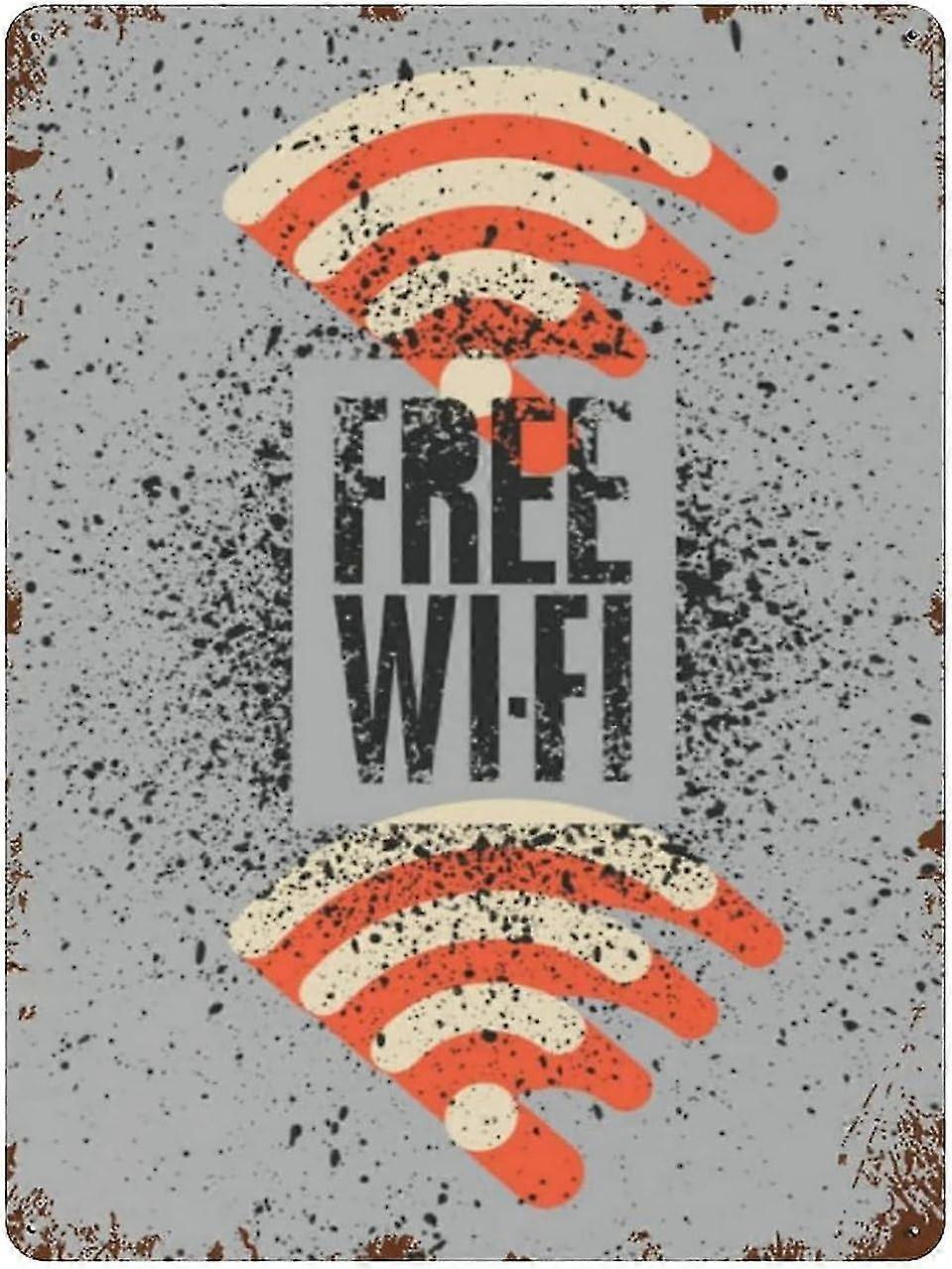 Sinal de lata Wi-fi grátis Decoração de metal 8x12 polegadas OU 12x16 polegadas Modo 1663