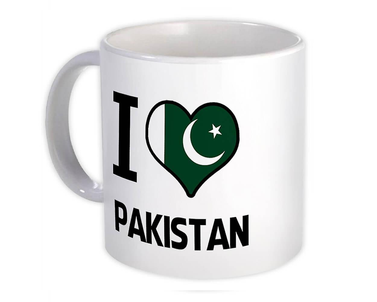 Presentmugg: Jag älskar Pakistan Flagga