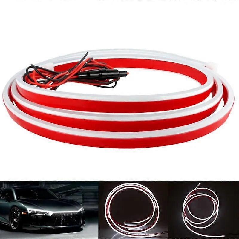 12V Led Car Hood Daytime Running Light Strip Red Blue Ice Blue White Scan Lighting Auto Ambient Neon Lamp Atmosphere Backlight