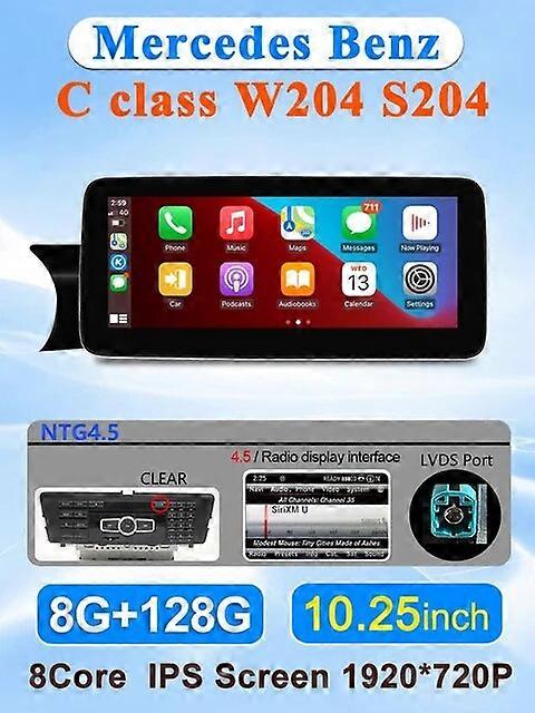 Factory Price 8Core Car Radio Stereo Multimedia Player For Mercedes Benz C Class 11-15 W204 S204 Intelligent Vehicle System