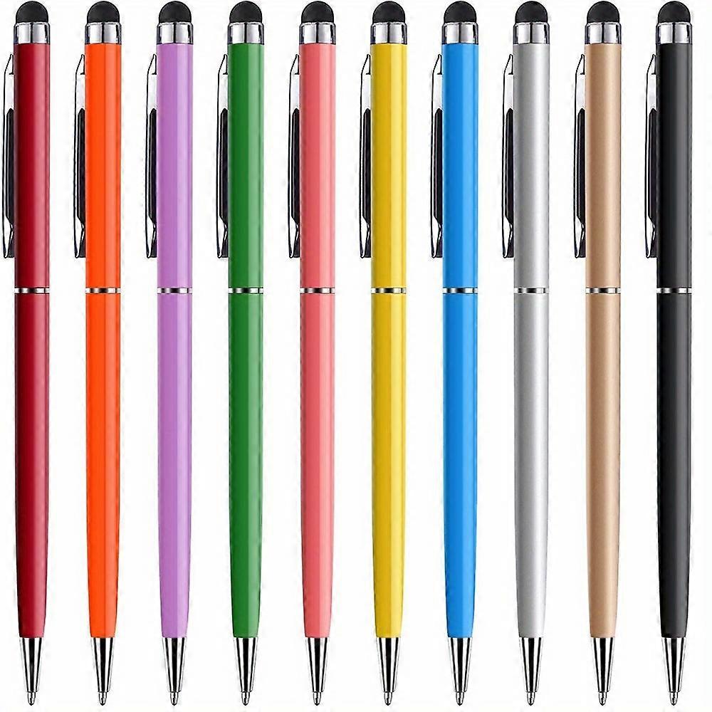10pcs 2 In-1 Stylus Pens For Touch Screens Ballpoint Pen