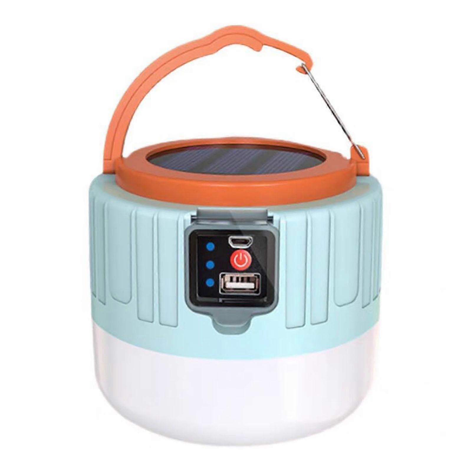 Solar Power Tent Light with USB InputOutput - Large Lighting Area 3 Level Power Display Emergency Bulb