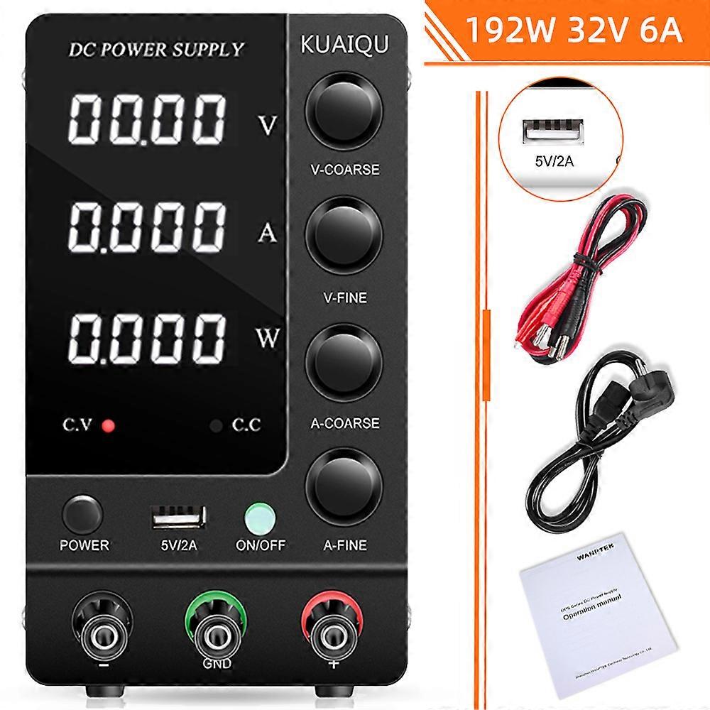 Regulert DC Lab Strømforsyning Justerbart laboratorium 30V 10A 60V Spenningsregulator 220V Stabilisator Bryterbenk Kilde 30 V