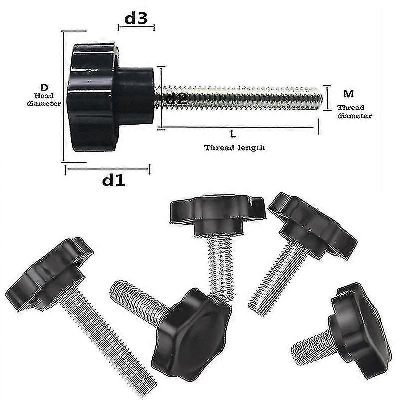Tib 5/10pcs αστέρι σχήμα νήμα σύσφιξης λαβή βακηλίτης χέρι κουμπί σύσφιξης βίδα βιομηχανία εξοπλισμού πλαστικό χάλυβα M5 M6 M8