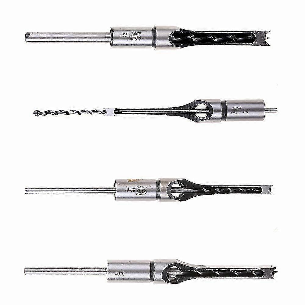 4/1pcs Wood Square Hole Auger Drill Bit Set 6-13mm Square Hole Drill Bit Adapter