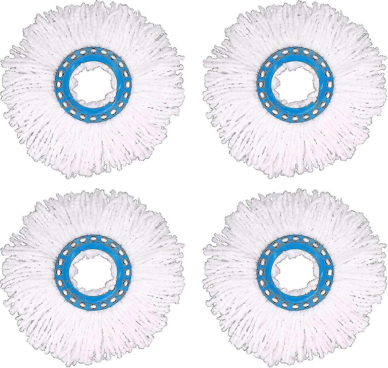 4pcs Microfiber Mop Heads, Round Replacement Mop Heads 360 Rotation Mop Heads For Floor Cleaning (diameter 16cm)-ZZY