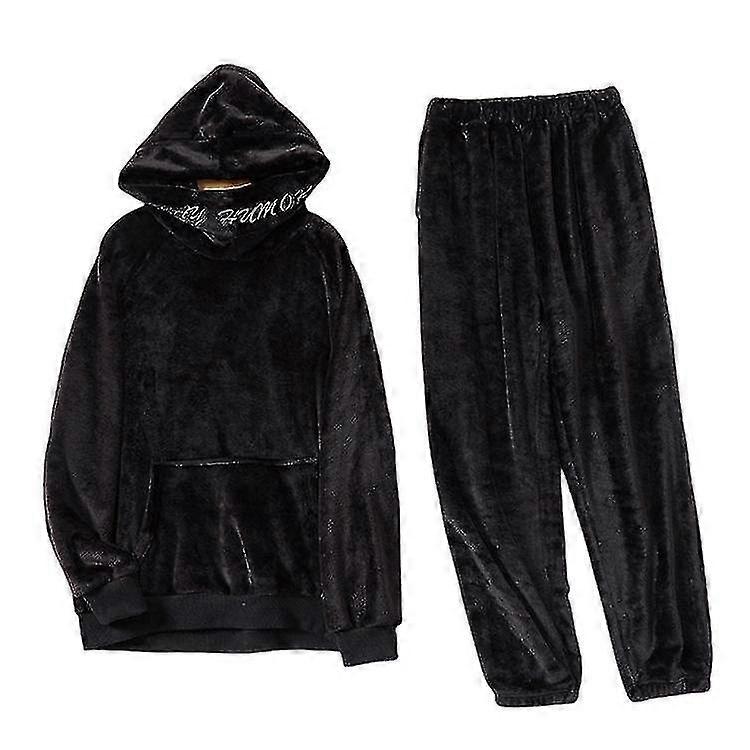 Men Thick Fleece Pajamas Warm Set