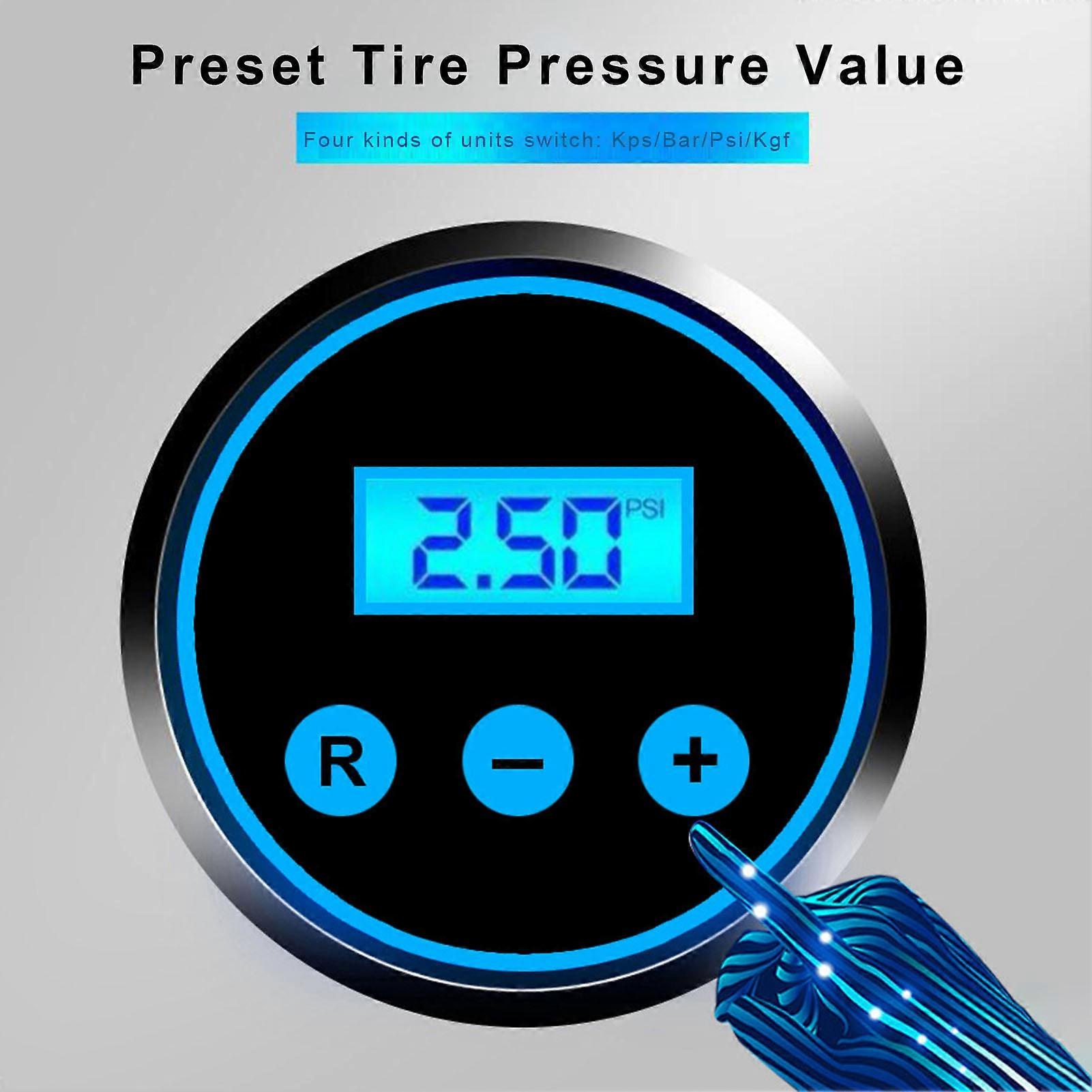 Car Portable 12V Air Pump Digital Display Quick Inflation Automatically Stop Tire Pressure Detection with Night Lamp