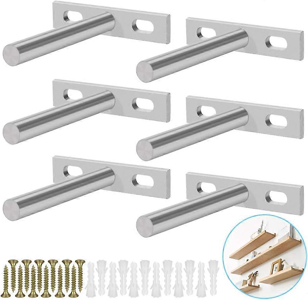6 Pcs Floating Shelf Bracket 75mm(3") Invisible Bracket Wall Shelf Heavy Duty Hidden Shelf Bracket Invisible Bracket for Wall Shelf Wall Mounted Woode