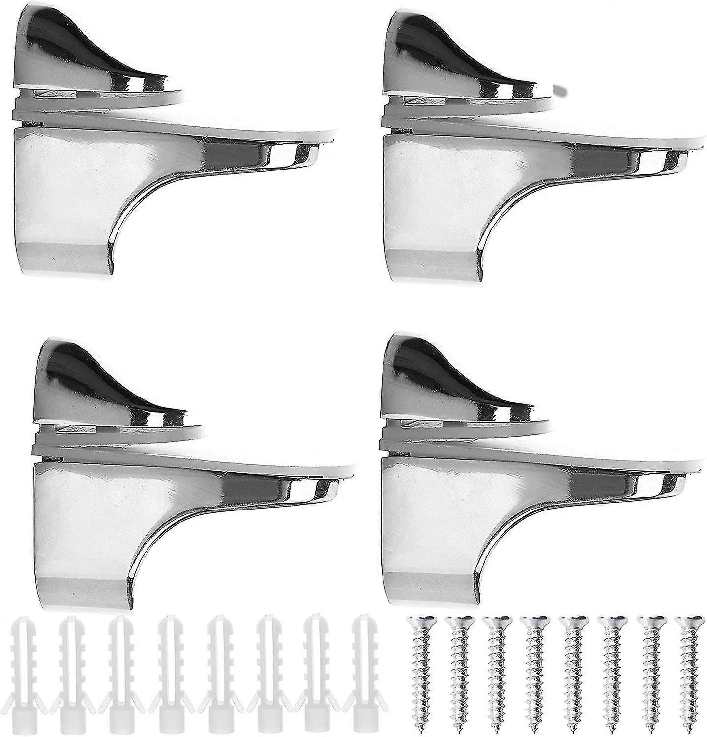 4-teilige verstellbare Glasregalhalterung, Glasregalhalterung, verstellbare Glasregalhalterung für Holzregale, 3–21 mm dickes Glas