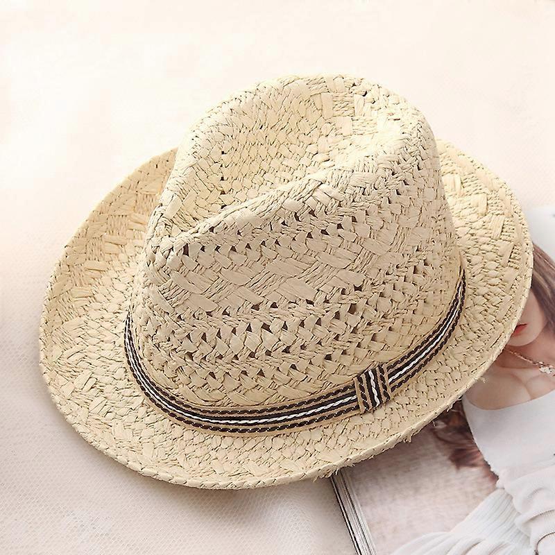 Top Hat Straw Sun Hat Beach Sun Hat * Beige
